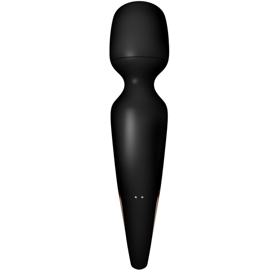 Massaggiatore vibrante SATISFYER WAND ERLAND nero, dispositivo di massaggi rilassante con design compatto e maneggevole.