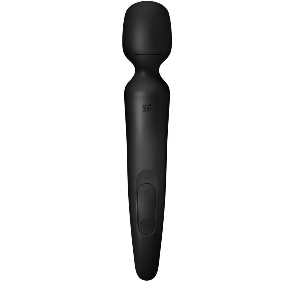 Massaggiatore vibrante SATISFYER WAND Erland nero, dispositivo di massaggi potente e versatile per il benessere corporeo.