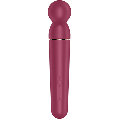 Massaggiatore vibratore SATISFYER Planet Wand-ER Berry con design ergonomico e testa rotante per massaggi rilassanti.