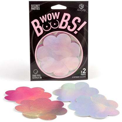 Coperchi per capezzoli SECRETPLAY WOW TETTE! con motivo fiore, accessori fetish per giochi intimi, prodotti SECRETPLAY 100% FETISH