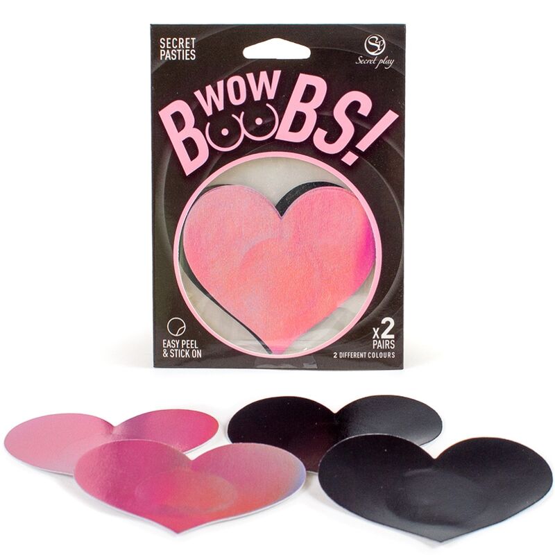 Copri capezzoli a cuore SECRET PLAY WOW TETTE! 100% FETISH, morbido e sexy per giochi intimi e sensuali.