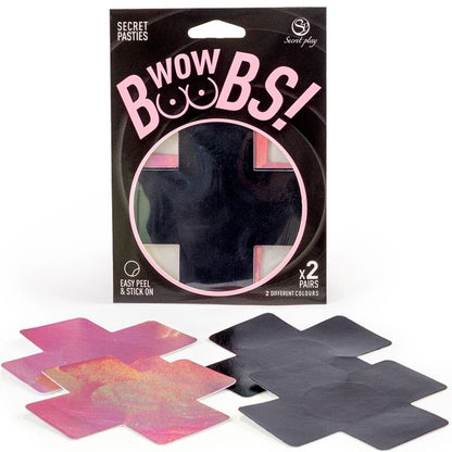 Coprenti per capezzoli SECRET PLAY WOW TETTE! di SECRETPLAY 100% FETISH, con design decorativo e dettagli sexy.