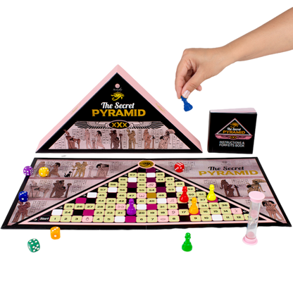 Gioco la piramide segreta di SECRETPLAY con pezzi colorati e strutture di plastica per bambini e adulti.
