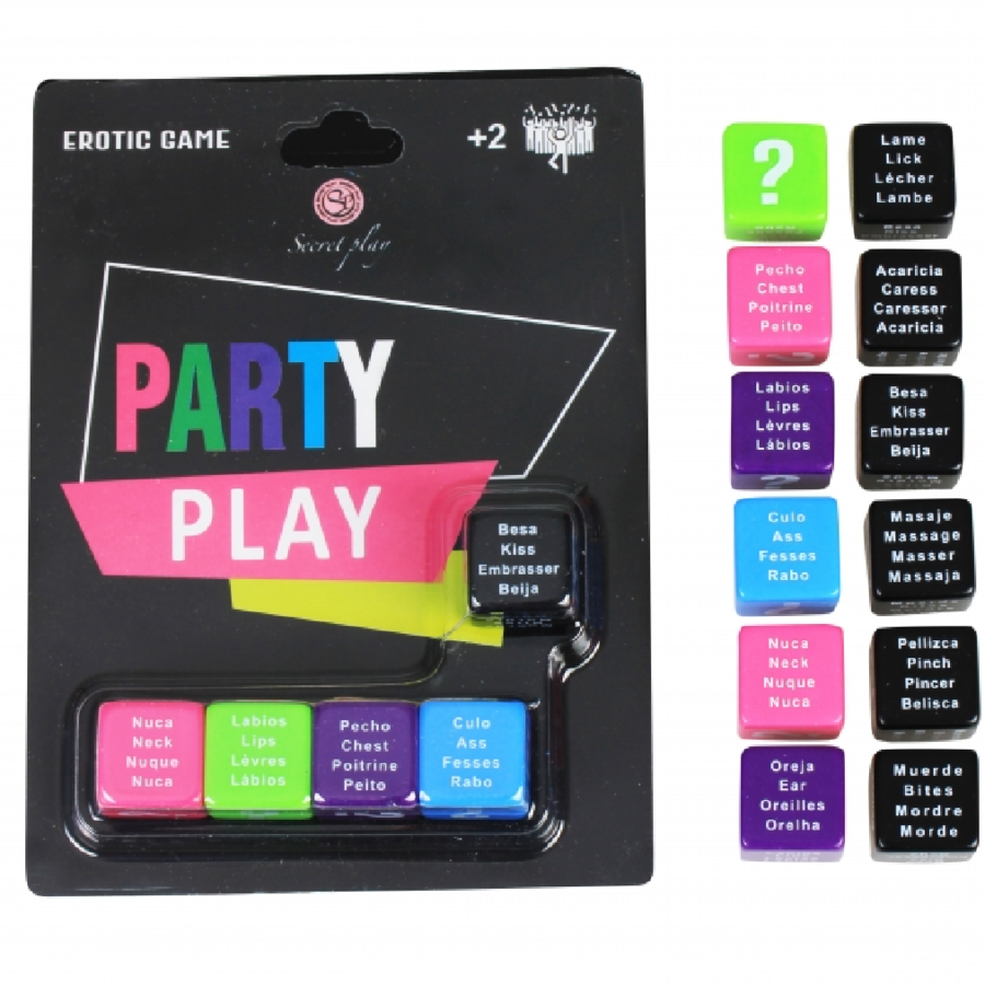 Gioco di società SECRETPLAY PARTY PLAY 5 DADI, divertente gioco da tavolo per feste e momenti di svago.