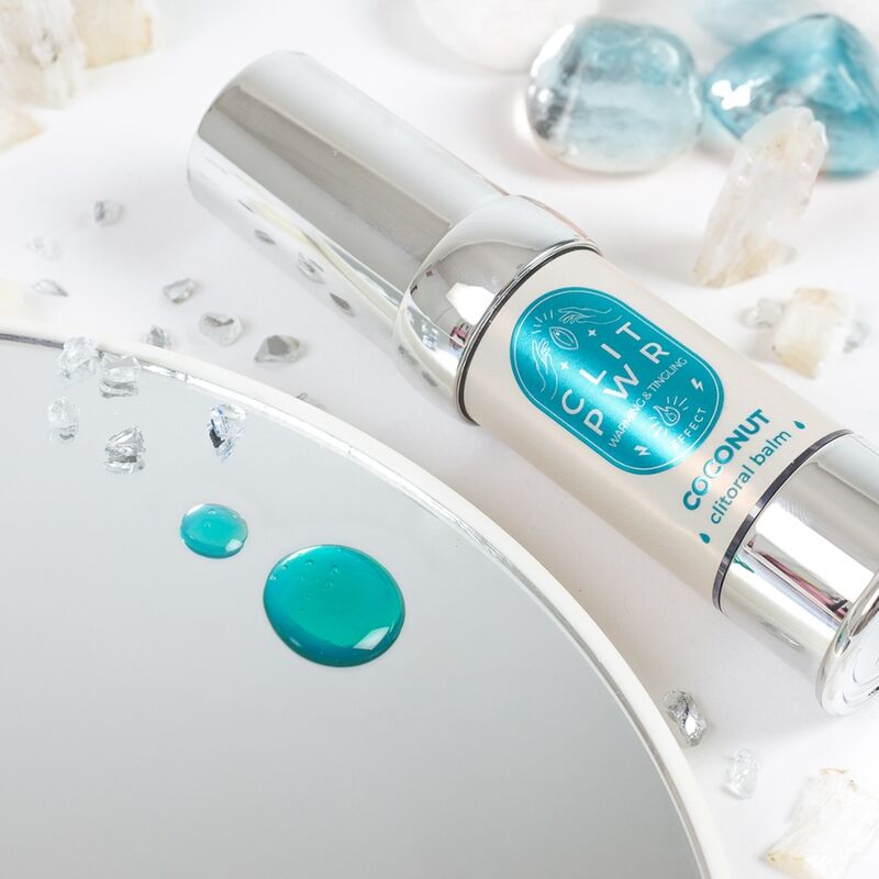 Balsamo clitoride SECRET PLAY CLIT PWR con cocco, cosmetico intimo per stimolazione, in confezione con tubo e tappo bianco