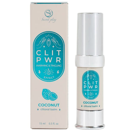 Balsamo clitoride SECRET PLAY CLIT PWR con cocco, crema stimolante per la zona intima, contenuto in un tubo.