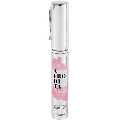 Spray feromoni Afrodita di SECRETPLAY COSMETIC, profumo donna in formato da viaggio, con flacone compatto e design elegante.