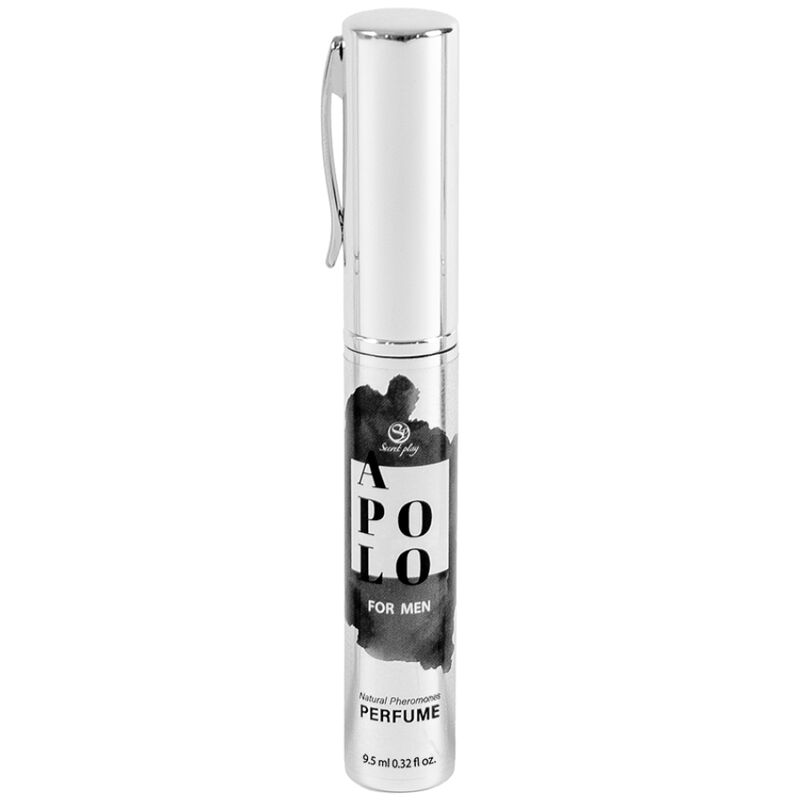 Profumo feromoni per uomo SECRETPLAY APOLO in spray da viaggio, bottiglia compatta e elegante, ideale per il profumo quotidiano.