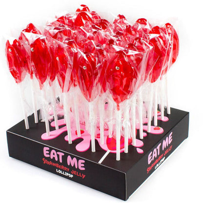 Assortimento di 40 lecca-lecca al pene con alcool del marchio SECRETPLAY COSMETIC, espositori con varie decorazioni e colori