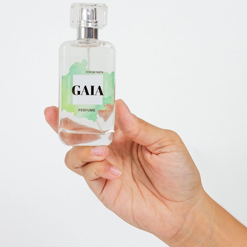 Spray per profumo naturale ai feromoni SECRETPLAY GAIA per donna, 50 ml, bottiglia con spray e etichetta elegante.