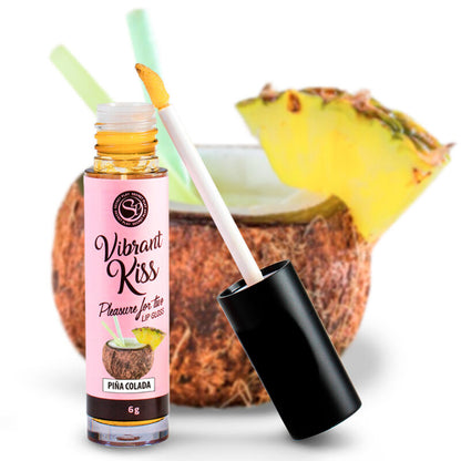 Lucida labbra SECRETPLAY VIBRANT KISS Pina Colada, cosmetico per labbra con finish lucido e colore vibrante.