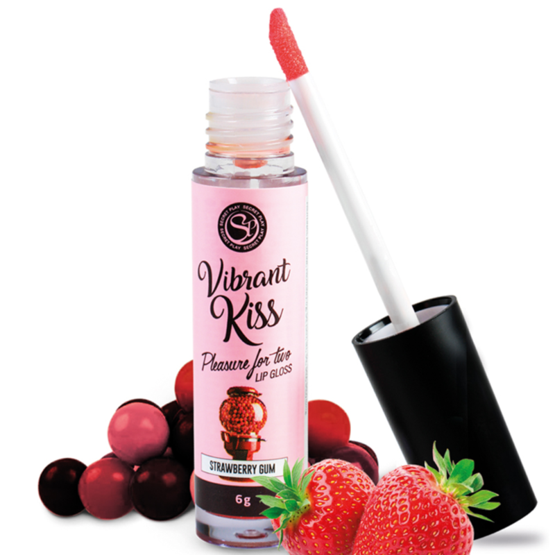 Lucida labbra SECRETPLAY VIBRANT KISS Strawberry Gum, cosmetico per labbra con finish brillante e colore vibrante.
