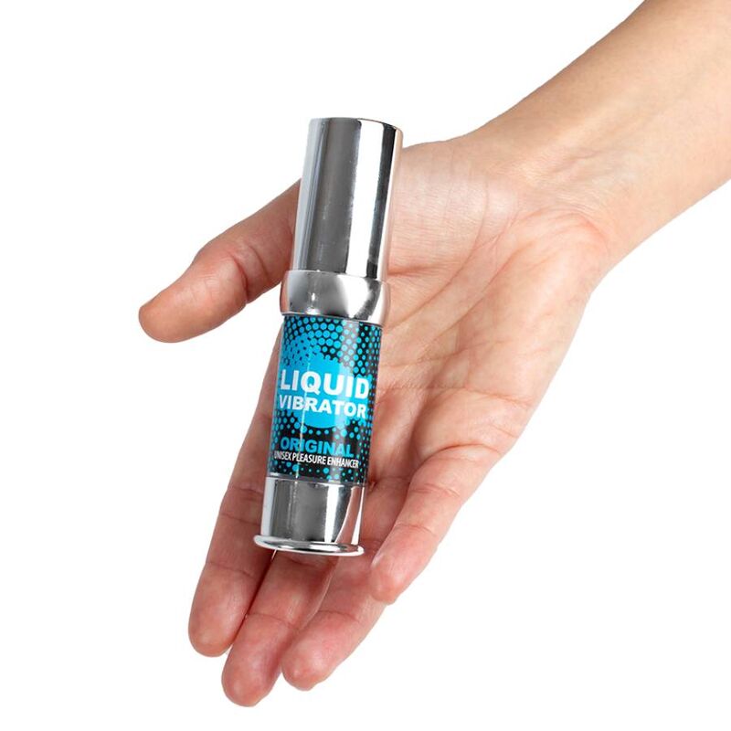 Vibratore liquido unisex SECRETPLAY COSMETIC, stimolatore intimo da 15 ml, bottiglia con etichetta e tappo.