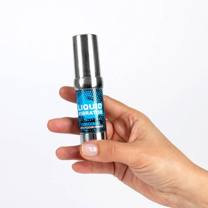 Vibratore liquido unisex SECRETPLAY COSMETIC, stimolatore intimo da 15 ml, con flacone e etichetta visibile.