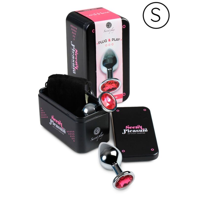 Plug anale in alluminio fucsia SECRETPLAY TOYS, lunghezza 7 cm, con superficie liscia e design ergonomico.