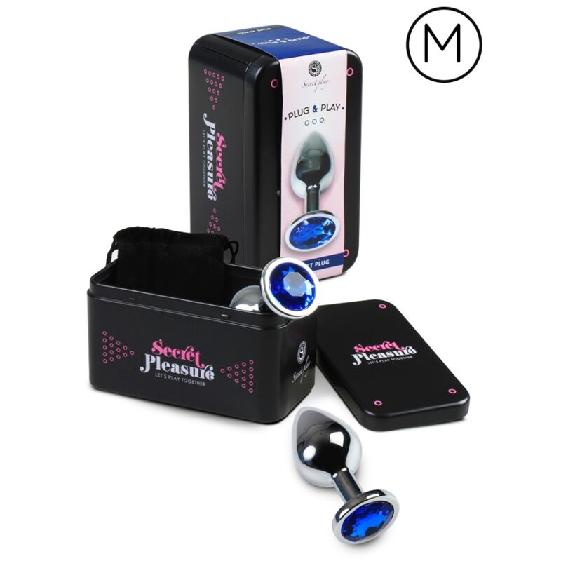 Plug anale blu di SECRETPLAY TOYS, modello di dimensioni medie, con superficie liscia e design ergonomico.