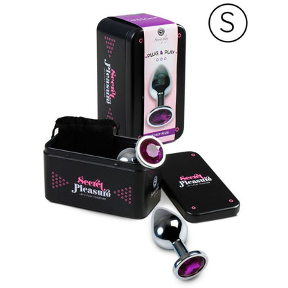 Plug anale viola SECRETPLAY TOYS modello L con forma ergonomica e superficie liscia, ideale per uso personale e intimo
