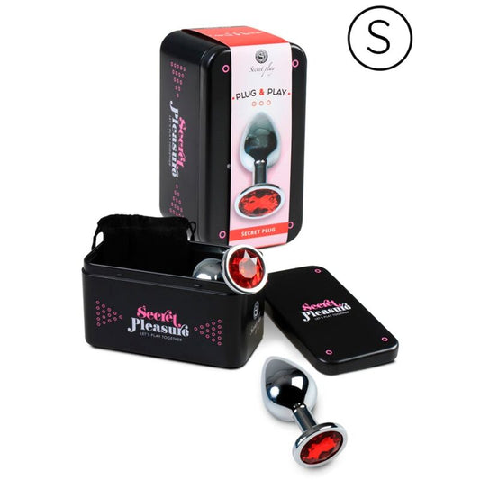 Plug anale rosso di SECRETPLAY TOYS, modello S, realizzato in silicone morbido, con forma ergonomica e superficie liscia.