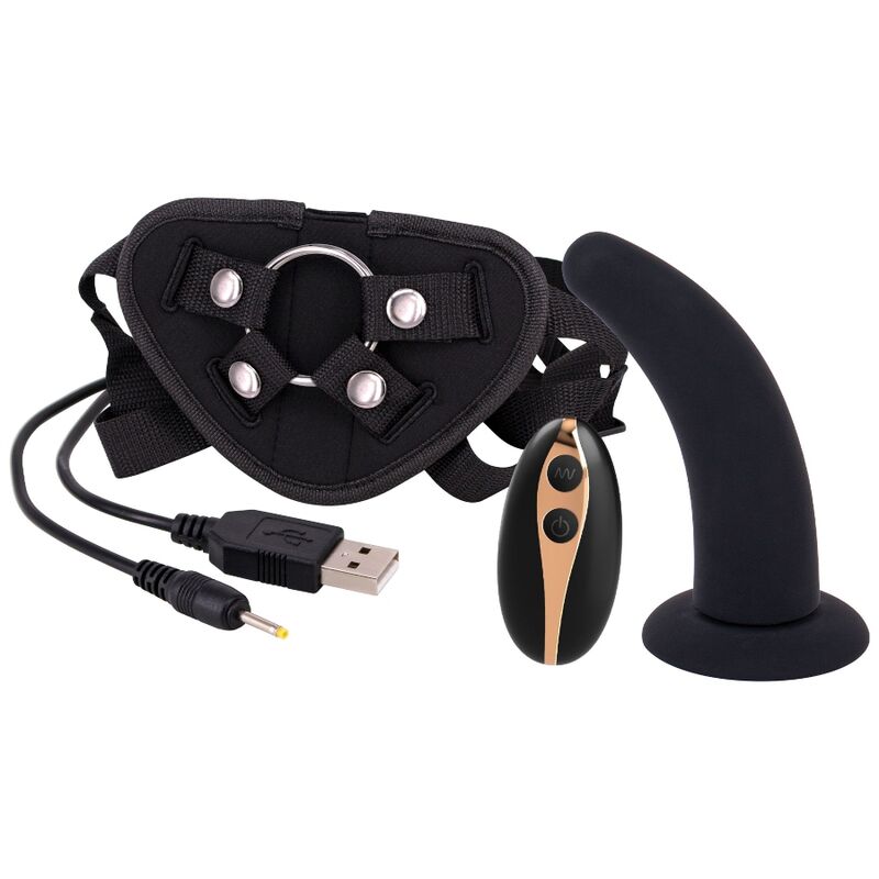 Cinghia sull'imbracatura SEVEN CREATIONS con dildo di 12,5 cm, accessorio per giochi erotici, in dettaglio.