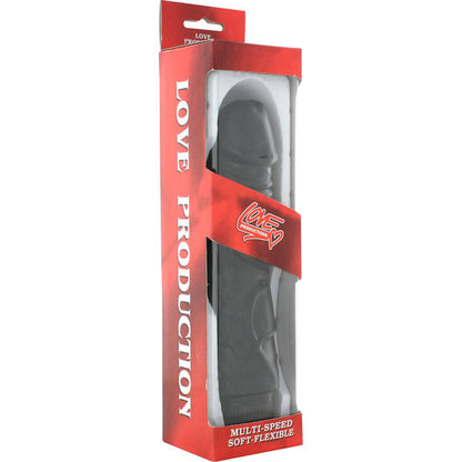 Vibratore nero SEVEN CREATIONS Piaceri Perfetti, lunghezza 22 cm, con dettagli realistici e superficie liscia.