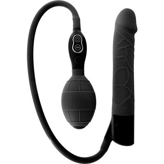 Vibratore gonfiabile nero SEVEN CREATIONS con superficie liscia e design ergonomico, visibile in primo piano.