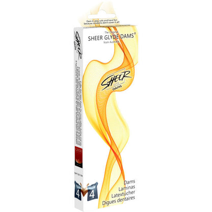 Lamine lattice trasparenti SHEER GLYDE per sesso orale, design sottile e aderente, visibili in questa immagine.