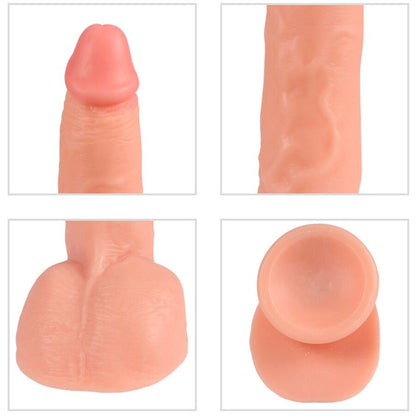 Dildo vibrante SHEQU Bestia con telecomando, lunghezza di 24,5 cm, in silicone nero, con dettagli realistici e controllo remoto.