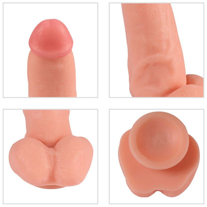 Dildo vibratore SHEQU Aquila Rossa con telecomando, lunghezza 17 cm, in materiale morbido e realistico, con dettagli anatomici.