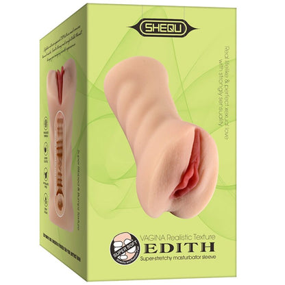 Masturbatore vaginale SHEQU EDITH, modello realistico con dettagli anatomici, progettato per il piacere e il comfort.