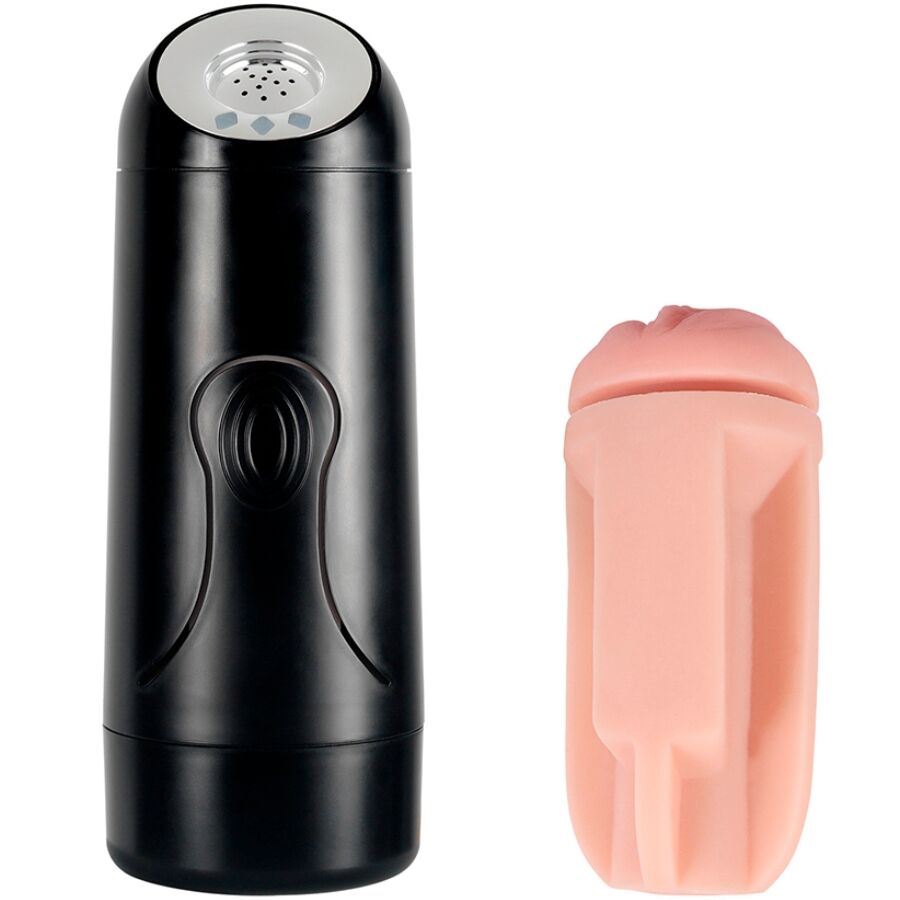Masturbatore femminile SHEQU FANNY con vibrazione, dettaglio interno realistico e superficie morbida in silicone rosa