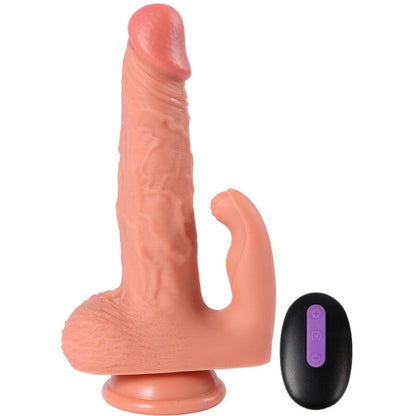 Dildo e stimolatore clitoride SHEQU Hayden con vibrazione e telecomando, 16 cm, design ergonomico e versatile.