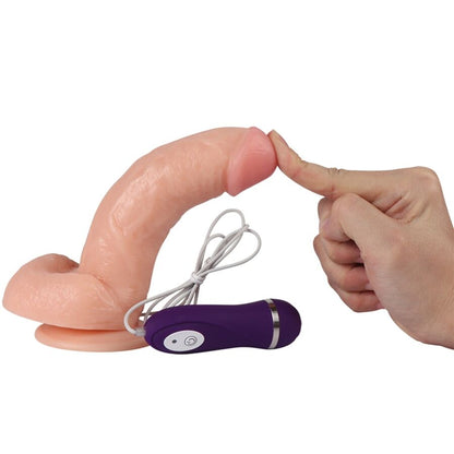 Vibratore dildo SHEQU Kassadin con telecomando, lunghezza di 17,5 cm, dettagli realistici e design ergonomico.