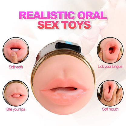 Masturbatore SHEQU Kay doppia bocca con vibrazione della vagina, silicone morbido e design realistico per stimolazione doppia.
