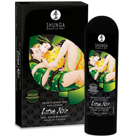 Crema sensoriale Lotus Noir di Shunga Aphrodisiacs in tubo da 60 ml, crema sensuale e idratante per il corpo.