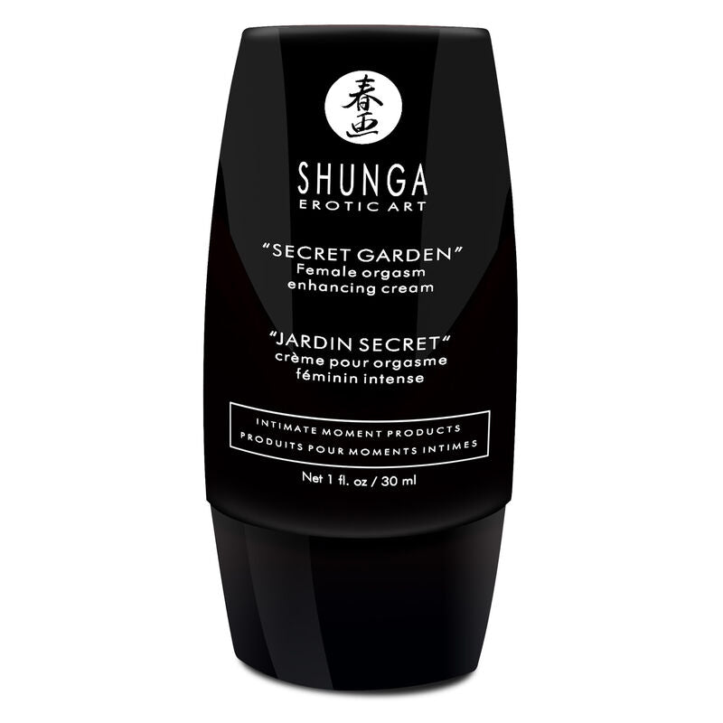 Crema intensiva per orgasmo femminile Shunga Giardino Segreto, confezione con tubetto di crema afrodisiaca