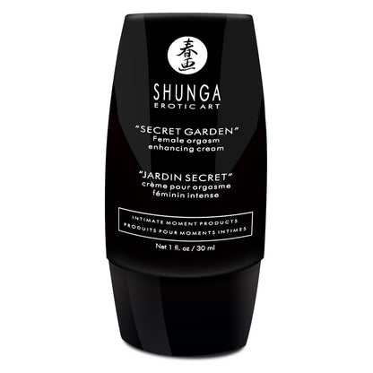 Crema intensiva per orgasmo femminile Shunga Giardino Segreto, confezione con tubetto di crema afrodisiaca