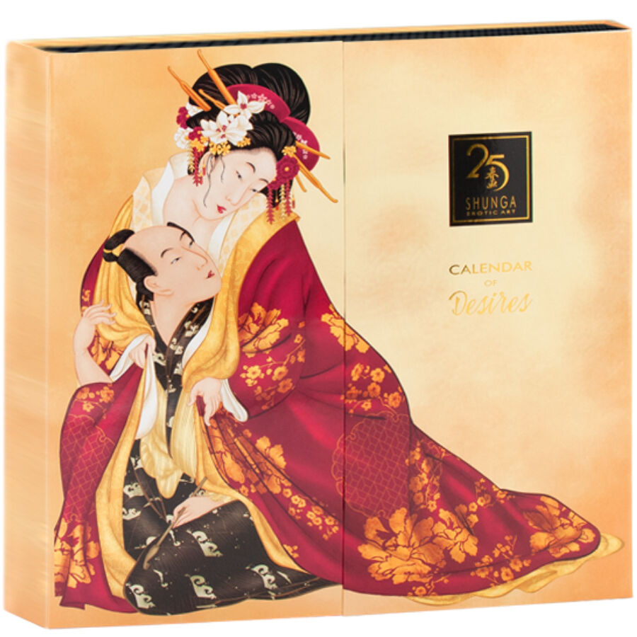 Calendario esclusivo dei desideri SHUNGA KITS per il 25° anniversario, con design elegante e dettagli artistici.