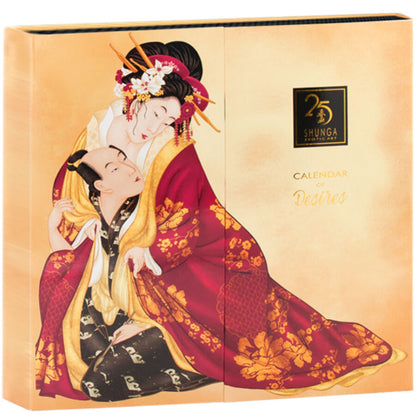 Calendario esclusivo dei desideri SHUNGA KITS per il 25° anniversario, con design elegante e dettagli artistici.