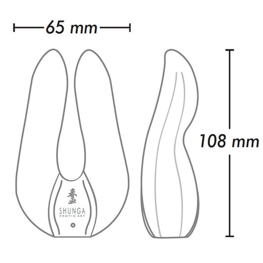 Massaggiatore intimo Aiko rosa di Shunga Toys, piccolo e ergonomico, con dettagli morbidi e design elegante.