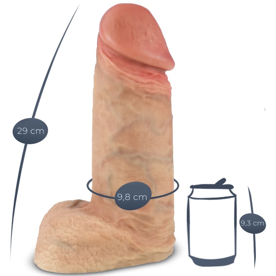 Penis realistico in silicone SILEXD Modello 1 Xtreme Premium, 28 cm, con dettagli realistici e texture naturale.