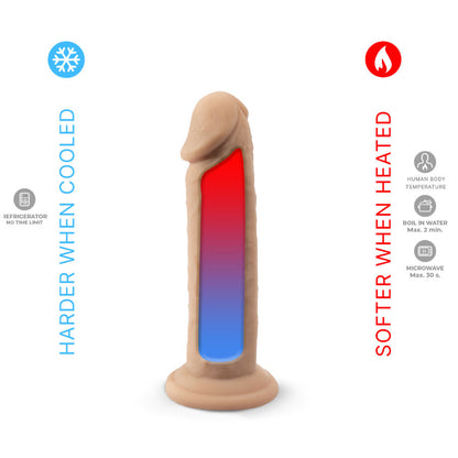 Penis realistico in silicone termoreattivo SILEXD, modello 2, lunghezza 15,4 cm, dettagli realistici e morbidi.
