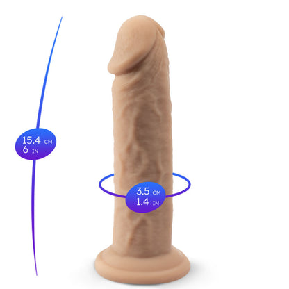 Pene realistico in silicone termoreattivo di 15,4 cm del modello SILEXD, con dettagli realistici e superficie liscia.