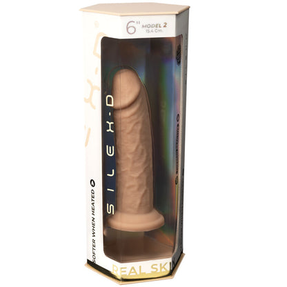 Penis realistico in silicone termoreattivo SILEXD, modello premium da 15,4 cm, con dettagli realistici e alta qualità.