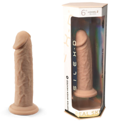 Silicone realistico SILEXD modello pene termoreattivo premium da 15,4 cm, dettagli realistici e morbidi.