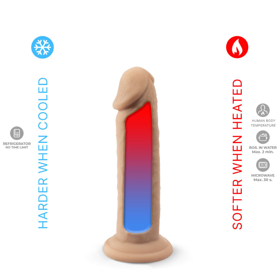 Pene realistico in silicone termoreattivo SILEXD, modello Premium, lunghezza 15,4 cm, dettagli realistici e morbidi.