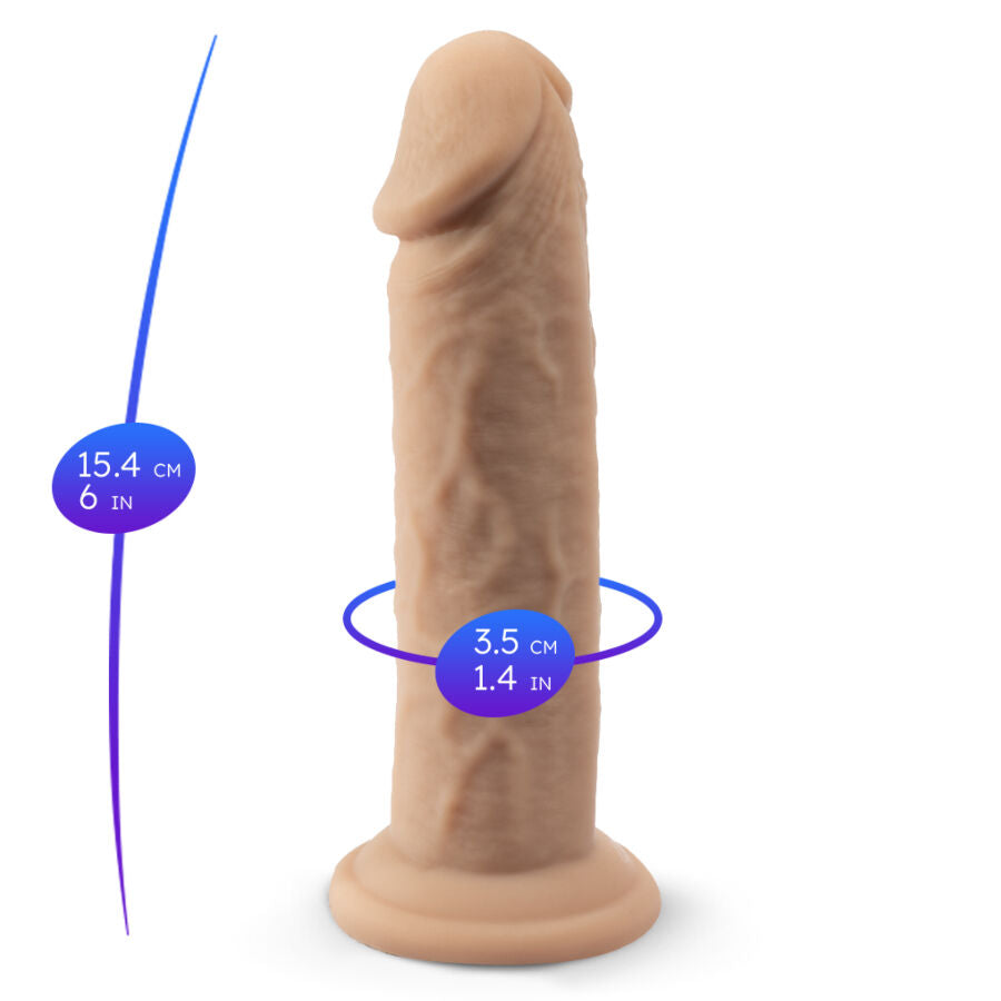 Penis realistico in silicone SILEXD, modello 2 termoreattivo, lunghezza 15,4 cm, materiale premium, dettaglio realistico.