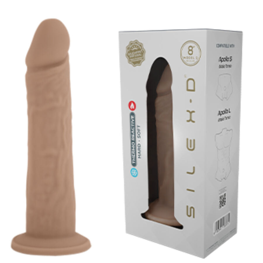 Penis realistico in silicone liquido SILEXD, modello 8, lunghezza 20,6 cm, con dettagli realistici e morbidi.