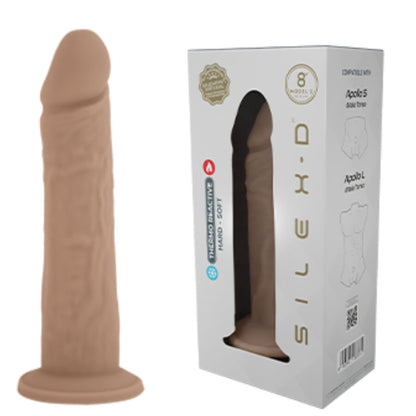 Penis realistico in silicone liquido SILEXD, modello 8, lunghezza 20,6 cm, con dettagli realistici e morbidi.