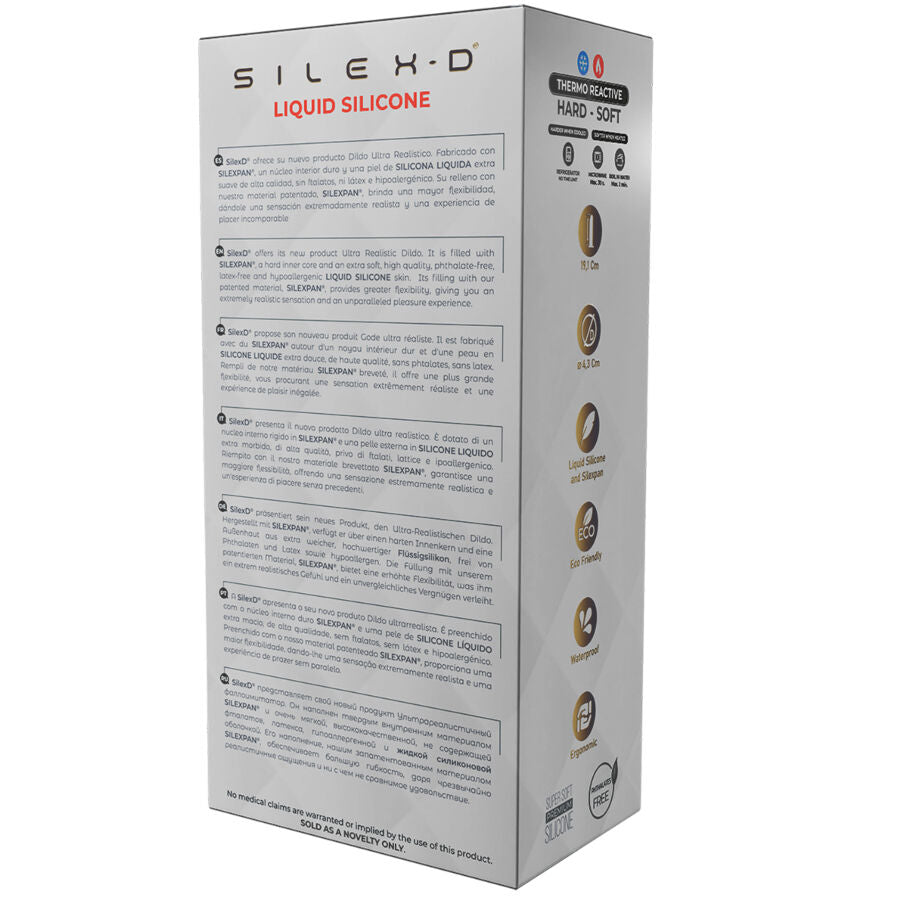 Penis realistico in silicone liquido SILEXD, modello 8, lunghezza 20,6 cm, con dettagli realistici e morbidi.