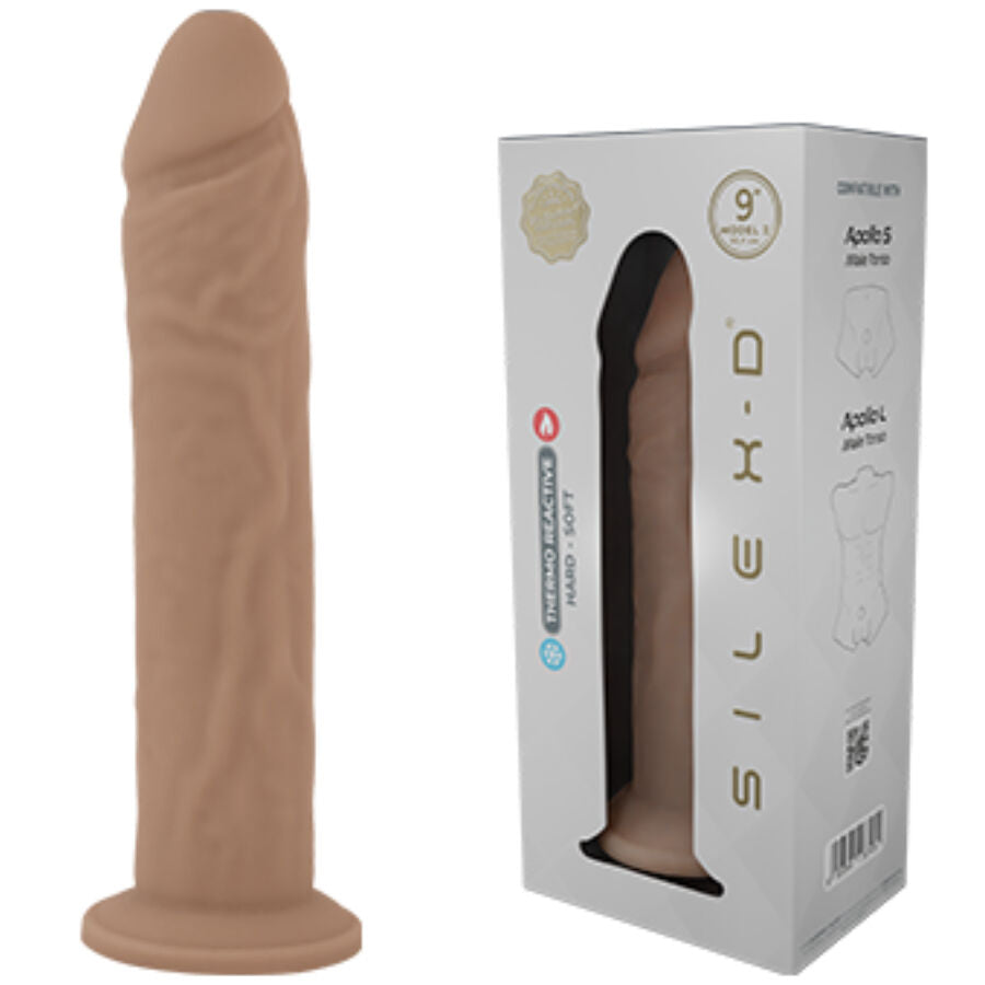 Pene realistico in silicone liquido SILEXD, modello 9, lunghezza 22,8 cm, con dettagli realistici e morbidi.